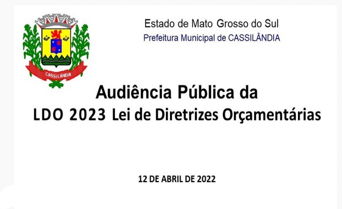 Audiência Pública Para discussão das Propostas da LDO (lei diretrizes orçame...