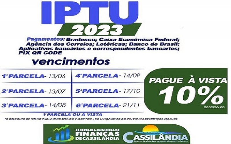 Informações sobre o IPTU 2023.